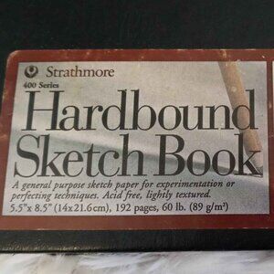 Black Leather Hardbound Sketchbook Sketch Book ~ Strathmore